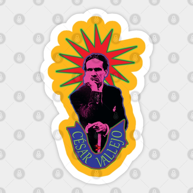 César Vallejo - The Bard of Peru Sticker by Exile Kings 